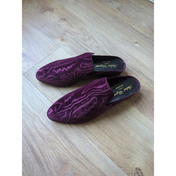 Robert Clergerie Alice Mules Goth Velvet Violet Slip On Shoes Flats - Picture 3 of 16